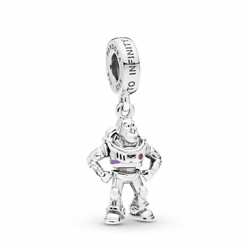 Pandora Disney Pixar, Toy Story, Buzz Lightyear Dangle Charm Ireland - Sterling Silver/Enamel/Purple